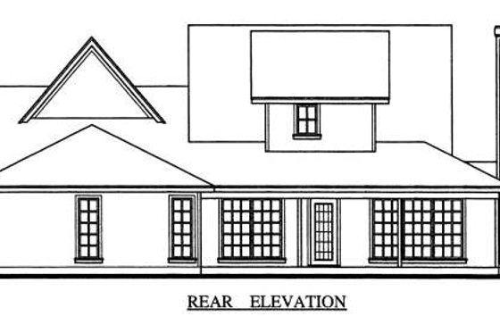 Exterior - Rear Elevation for Country House Plan #42-342 - 3 bed, 2.5 bath