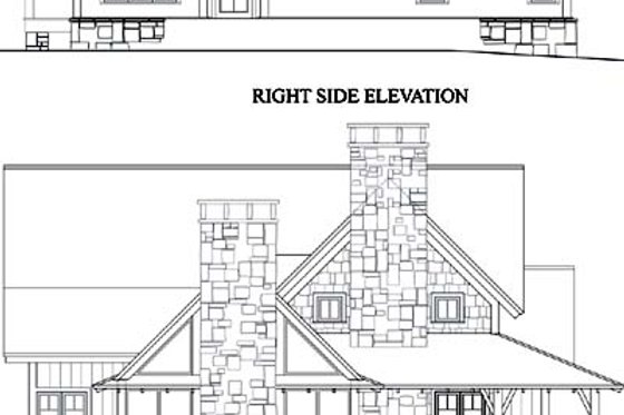 Exterior - Rear Elevation for Country House Plan #71-127 - 3 bed, 3.5 bath