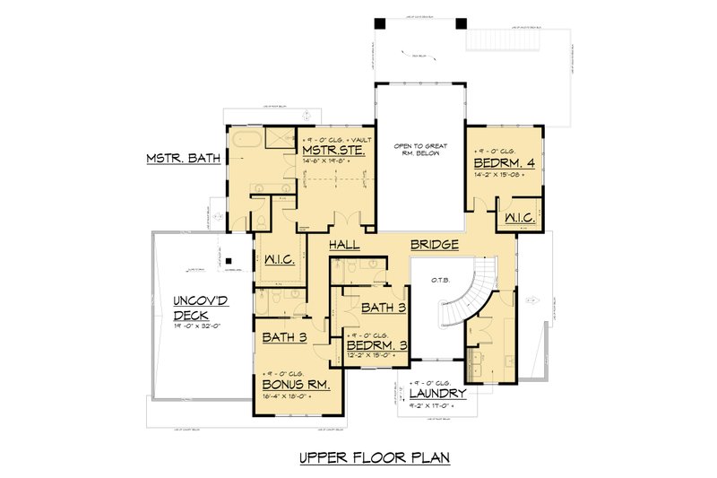 Dream House Plan - Floor Plan - Upper Floor for Traditional House Plan #1066-286 - 6 bed, 5.5 bath