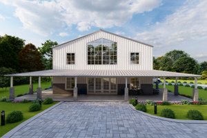 Barndominium Exterior - Front Elevation Plan #1107-35