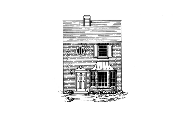 Exterior - Front Elevation 3 for Colonial House Plan #30-233 - 2 bed, 1.5 bath