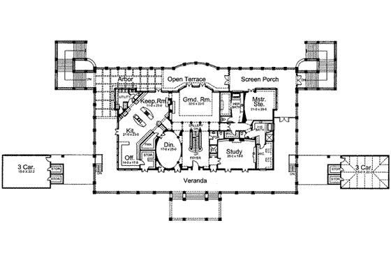 Floor Plan - Main Floor for European House Plan #119-184 - 4 bed, 5.5 bath