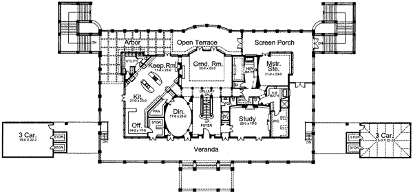 Architectural House Design - European Floor Plan - Main Floor Plan #119-184