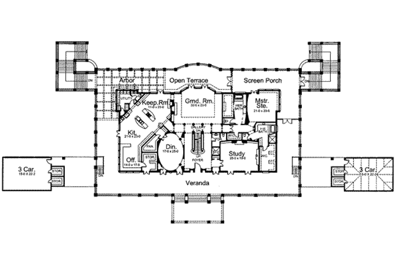 Home Plan - Floor Plan - Main Floor for European House Plan #119-184 - 4 bed, 5.5 bath