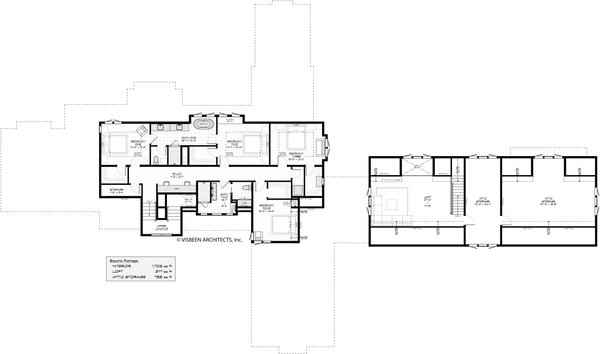 House Blueprint - Floor Plan - Upper Floor for Farmhouse House Plan #928-407 - 6 bed, 4.5 bath