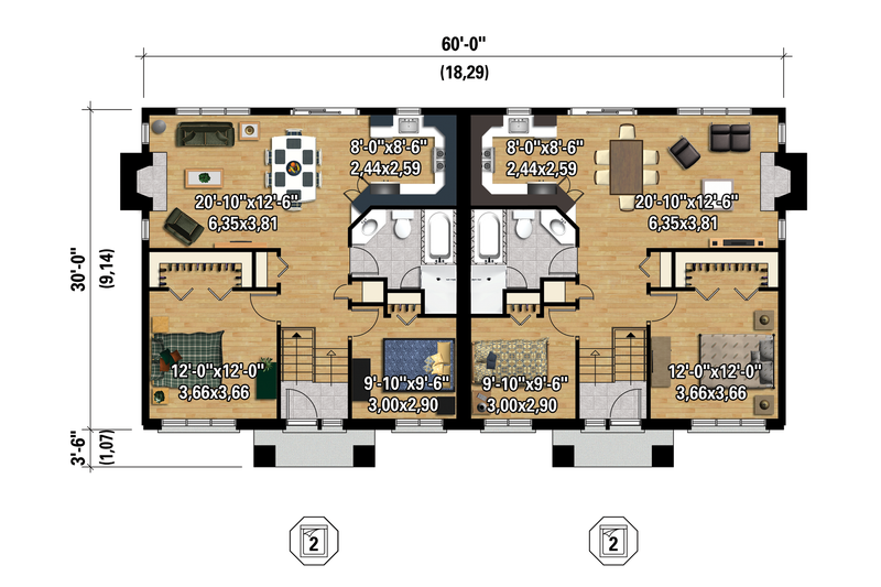 Architectural House Design - Floor Plan - Main Floor 1 for Contemporary House Plan #25-4395 - 4 bed, 2 bath