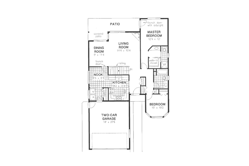 Home Plan - Floor Plan - Main Floor for Traditional House Plan #18-9111 - 2 bed, 2 bath
