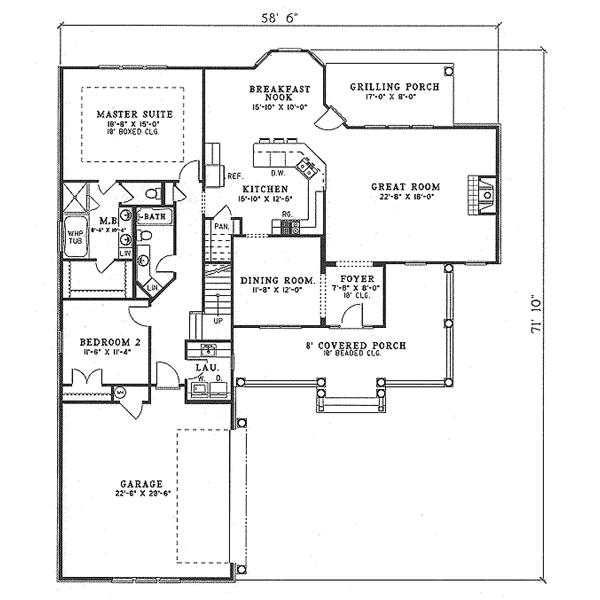 Traditional Floor Plan - Main Floor Plan #17-2057