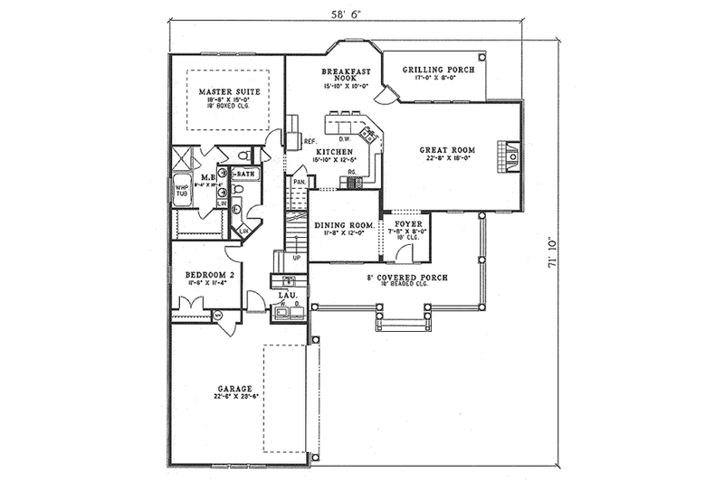 Dream House Plan - Floor Plan - Main Floor for Traditional House Plan #17-2057 - 4 bed, 3 bath