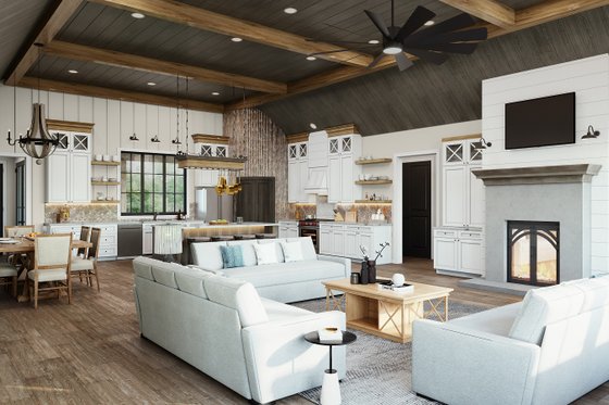 Interior - Family Room for Barndominium House Plan #44-261 - 3 bed, 2 bath