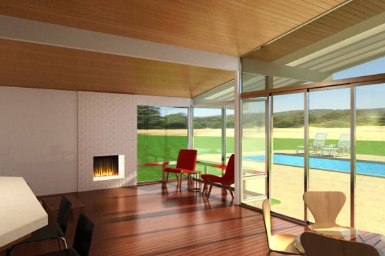 Contemporary Great Room Rendering 