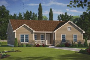 Ranch Exterior - Front Elevation Plan #20-2291