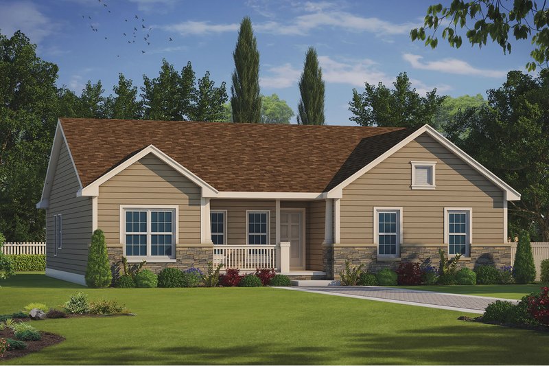 Dream House Plan - Ranch Exterior - Front Elevation Plan #20-2291