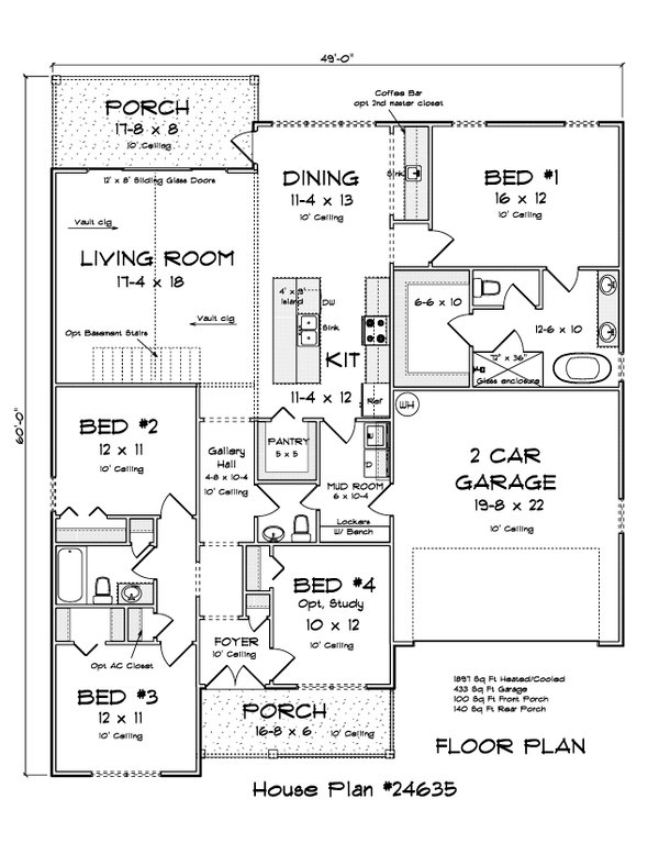 House Blueprint - Farmhouse Floor Plan - Main Floor Plan #513-2428