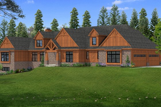 Exterior - Front Elevation 3 for Craftsman House Plan #1057-42 - 4 bed, 7.5 bath