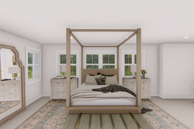 House Blueprint - Interior - Master Bedroom 1 for Traditional House Plan #1060-135 - 4 bed, 2.5 bath