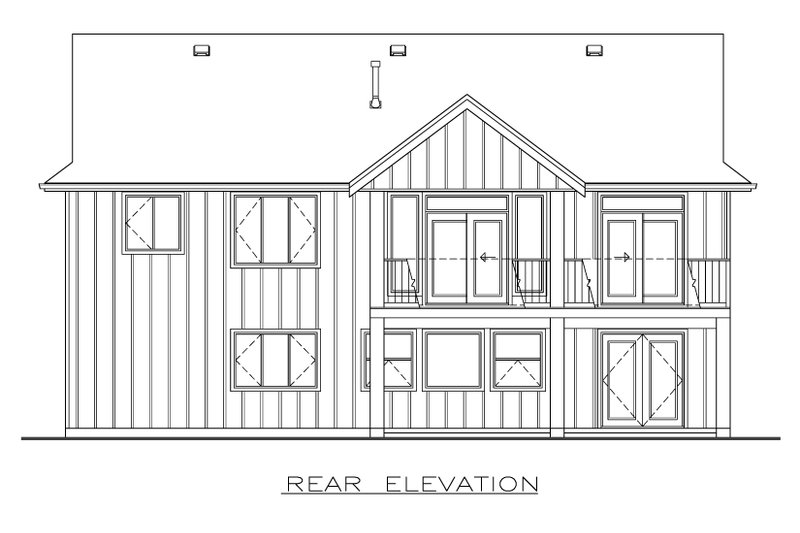 House Plan Design - Exterior - Rear Elevation for Farmhouse House Plan #1100-72 - 3 bed, 2 bath