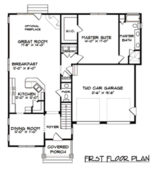Craftsman Floor Plan - Main Floor Plan #413-803