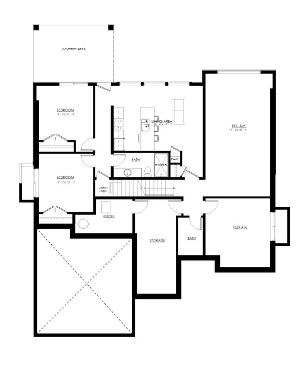House Blueprint - Farmhouse Floor Plan - Lower Floor Plan #1114-78
