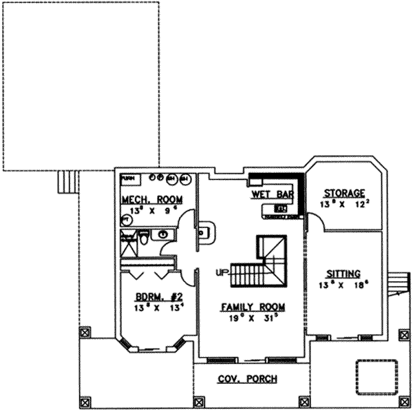 Country Floor Plan - Lower Floor Plan #117-272
