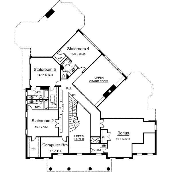 Home Plan - Classical Floor Plan - Upper Floor Plan #119-207