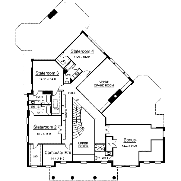 Dream House Plan - Classical Floor Plan - Upper Floor Plan #119-207
