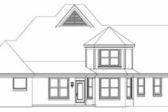 Exterior - Rear Elevation for European House Plan #81-1036 - 4 bed, 3.5 bath