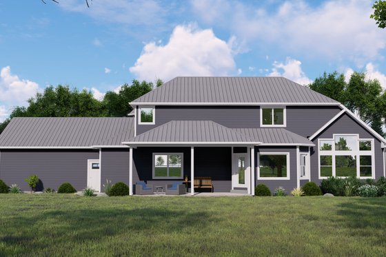 Exterior - Rear Elevation for Country House Plan #1064-349 - 4 bed, 3.5 bath