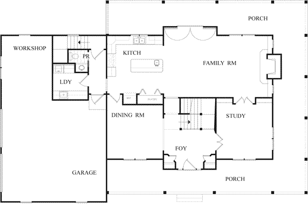 Country Floor Plan - Main Floor Plan #71-137