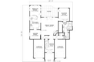 Floor Plan - Main Floor for Traditional House Plan #17-2085 - 3 bed, 3 bath