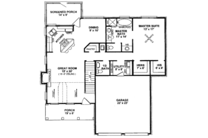 Floor Plan - Main Floor for Traditional House Plan #14-219 - 3 bed, 2.5 bath