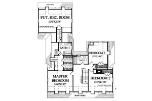 3000 square foot colonial house plan with 3 bedrooms and 2 baths