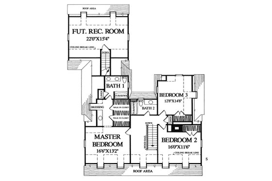 3000 square foot colonial house plan with 3 bedrooms and 2 baths