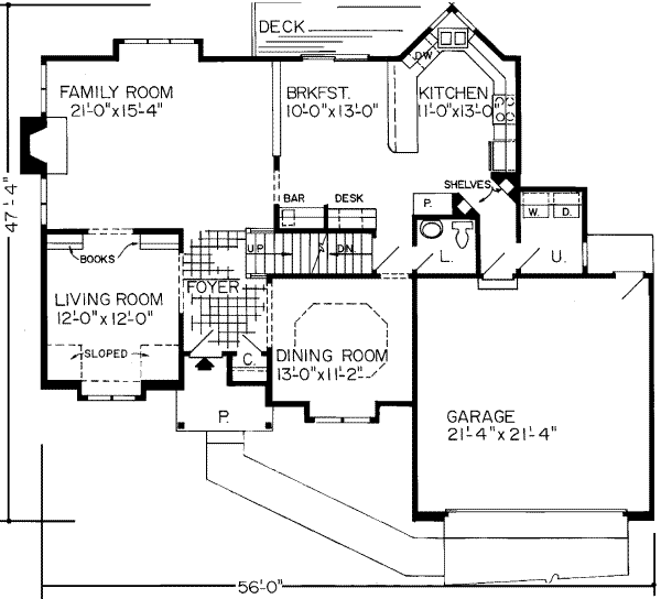 Traditional Floor Plan - Main Floor Plan #312-121