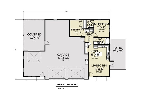 Barndominium Floor Plan - Main Floor Plan #1070-173
