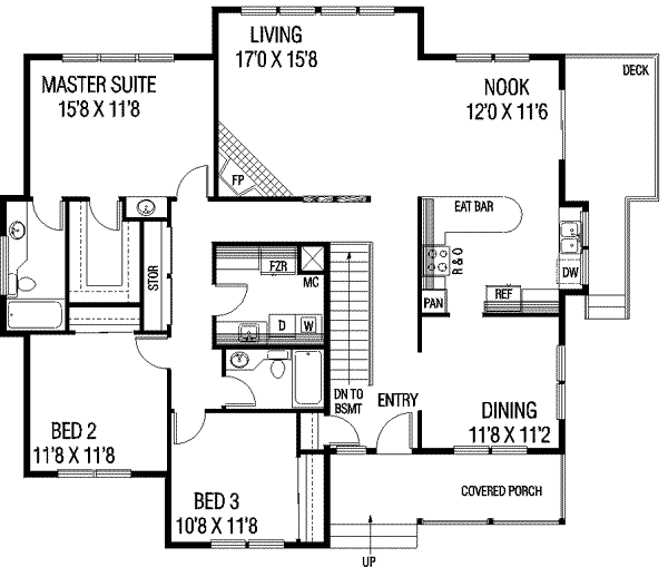 House Plan Design - Ranch Floor Plan - Main Floor Plan #60-125