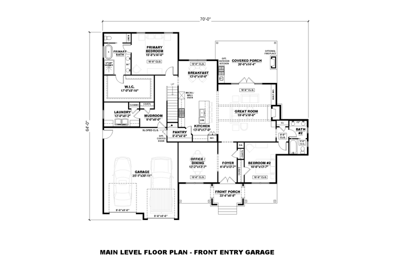 House Plan Design - Floor Plan - Main Floor 1 for Farmhouse House Plan #1117-45 - 4 bed, 3 bath