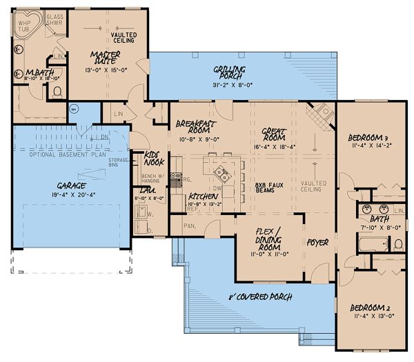 Architectural House Design - Country Floor Plan - Main Floor Plan #923-128