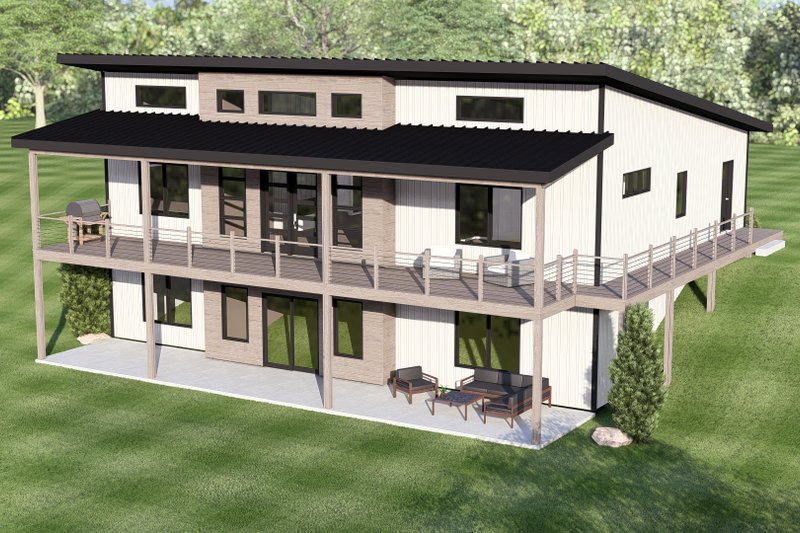 House Blueprint - Exterior - Rear Elevation 3 for Contemporary House Plan #1064-453 - 3 bed, 2 bath