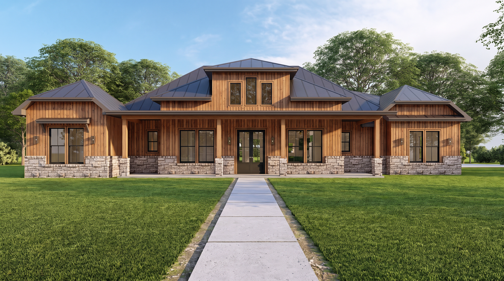Exterior - Front Elevation 2 for Country House Plan #1127-12 - 4 bed, 3.5 bath