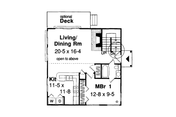 Floor Plan - Main Floor for Contemporary House Plan #312-587 - 3 bed, 2 bath