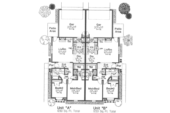 Floor Plan - Main Floor for Cottage House Plan #310-442 - 2 bed, 2 bath
