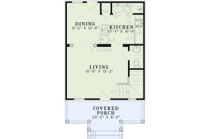 Floor Plan - Main Floor for Traditional House Plan #17-2044 - 2 bed, 2.5 bath