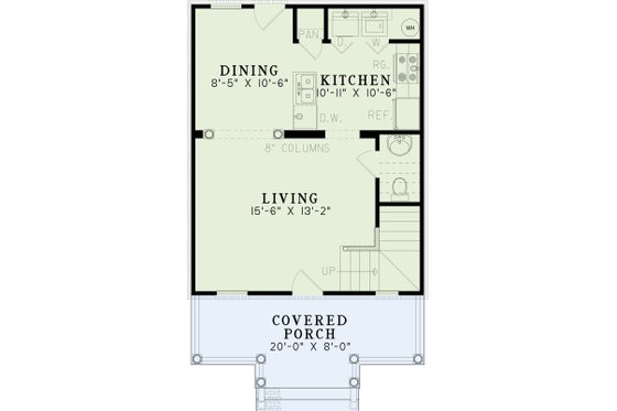 Floor Plan - Main Floor for Traditional House Plan #17-2044 - 2 bed, 2.5 bath
