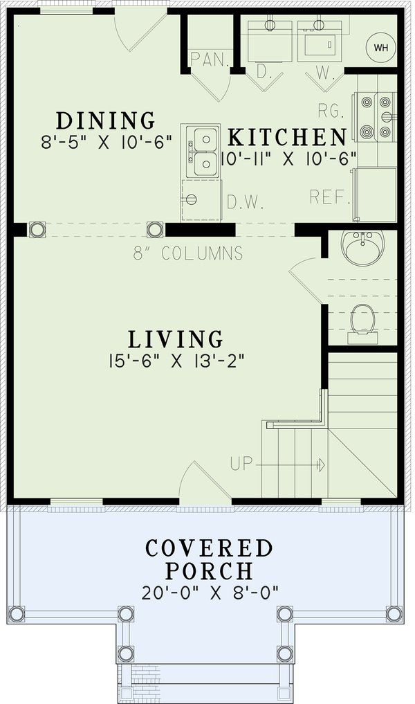 Architectural House Design - Traditional Floor Plan - Main Floor Plan #17-2044