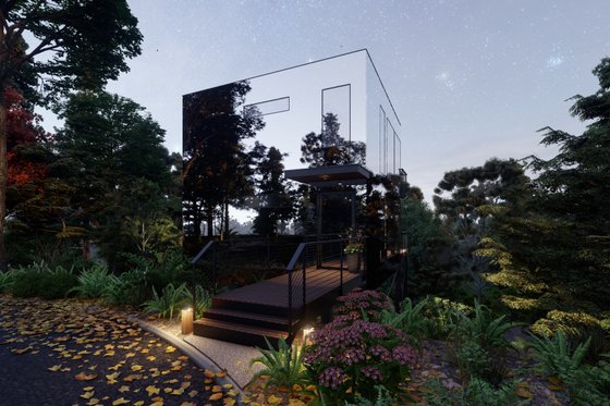 Exterior - Other Elevation 4 for Modern House Plan #123-125 - 2 bed, 2 bath