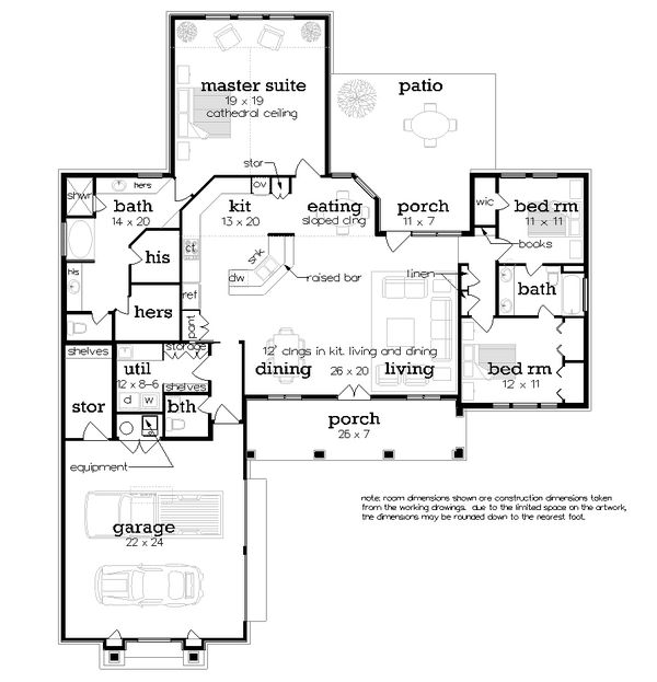 Craftsman Floor Plan - Main Floor Plan #45-586