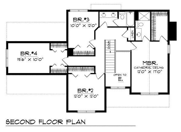 Home Plan - Traditional Floor Plan - Upper Floor Plan #70-308