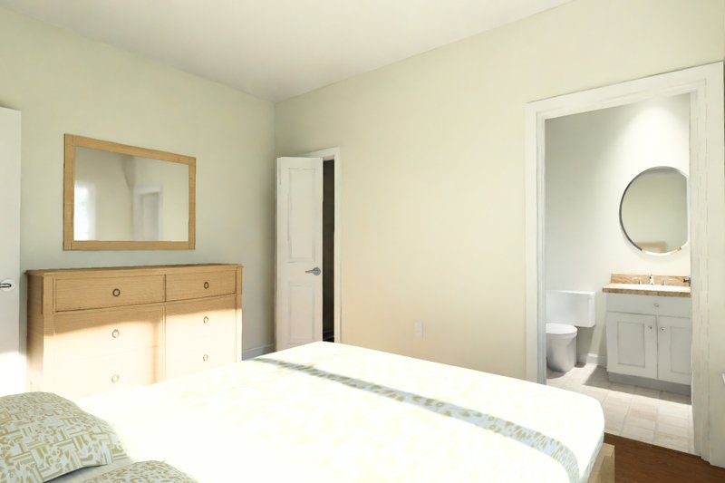 Architectural House Design - Interior - Bedroom 1 for Cottage House Plan #513-2423 - 1 bed, 1 bath