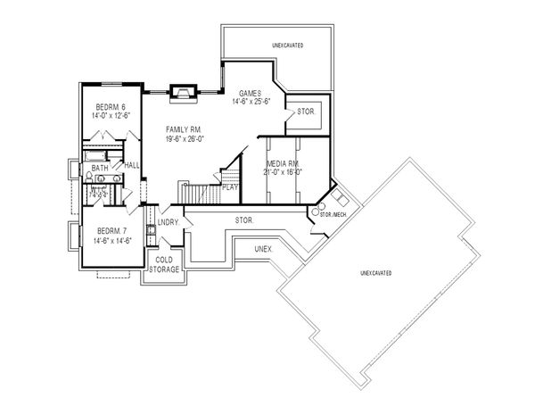 Home Plan - Traditional Floor Plan - Lower Floor Plan #920-81